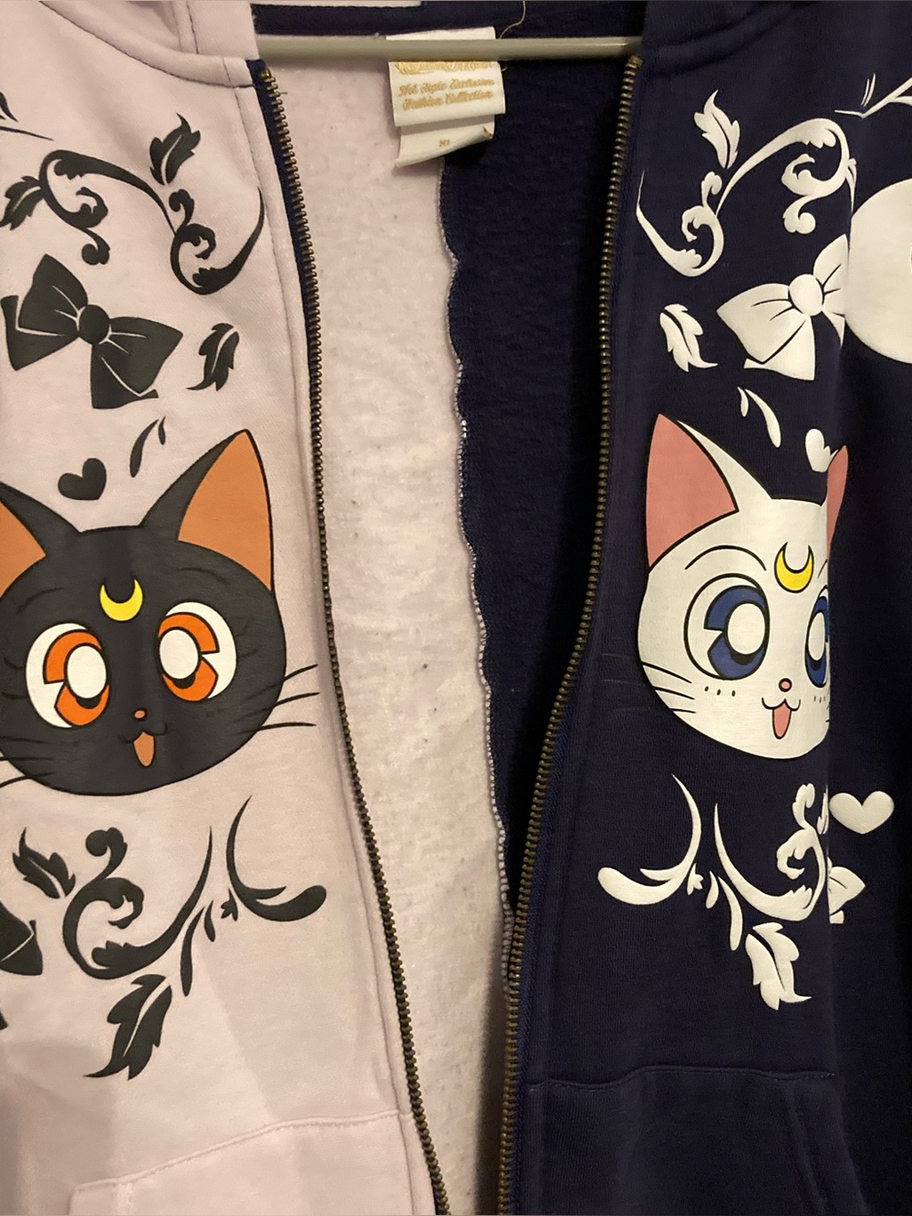 Sailor Moon Luna and Artemis Colorblock Hoodie - Picture 3 of 5